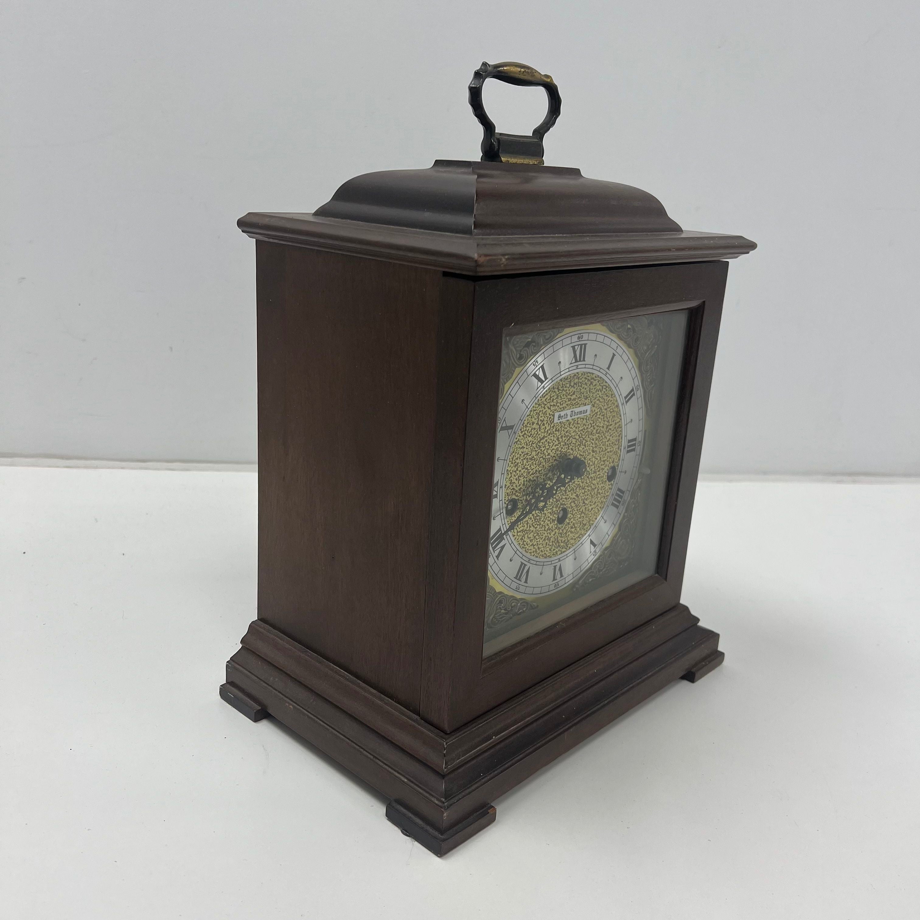 Seth Thomas Legacy 3W Mantle Clock Brown Westminster Chime Model 1314-000