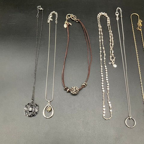 Fossil Lucky Brand Lia Sophia Vintage America Costume Necklace Jewelry Lot of 9