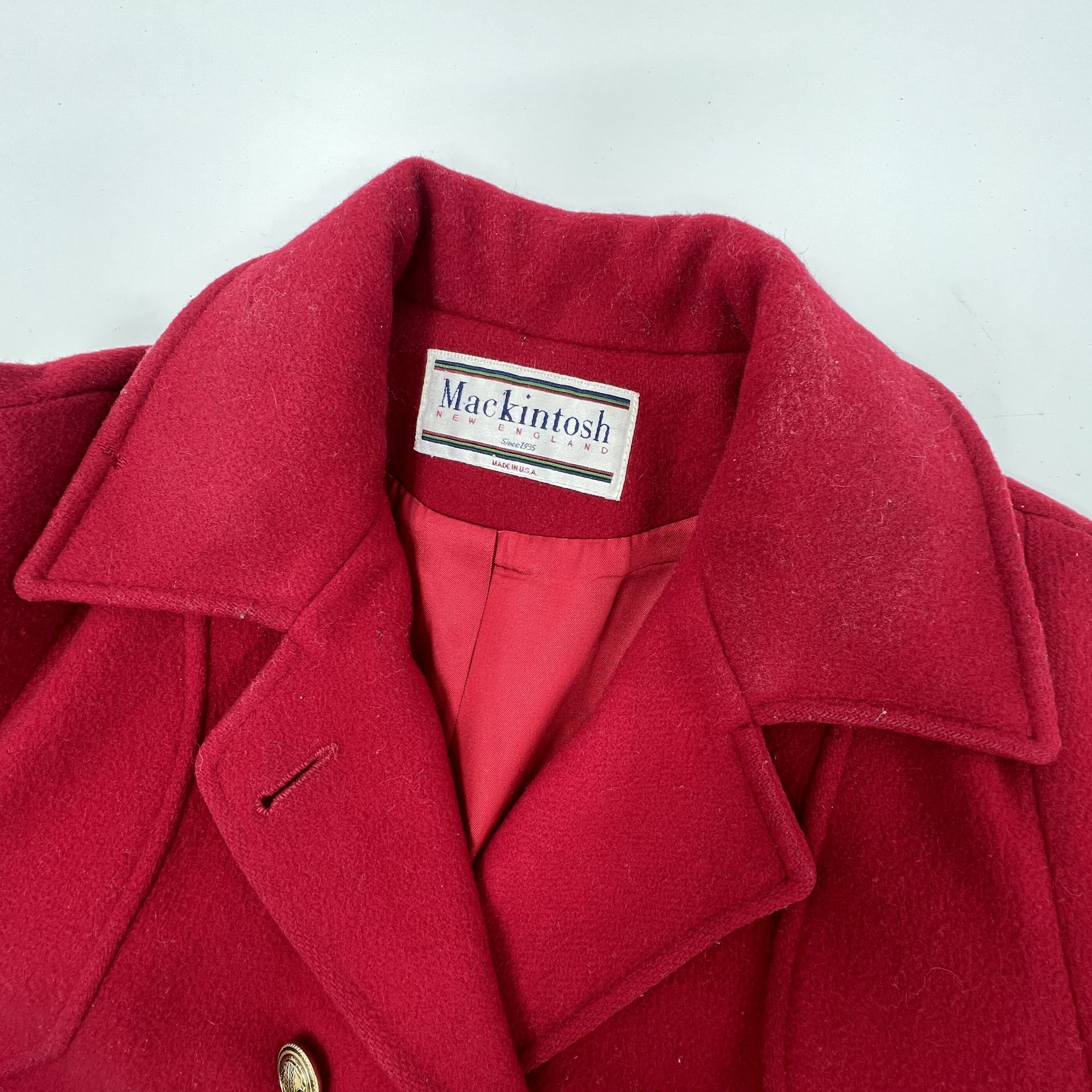 Vintage Mackintosh New England Red Peacoat Wool Women's 6P