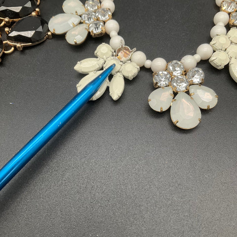 Statement Fashion Necklace Lot of 5 Floral Geometric Faux Pearl Gold Tone