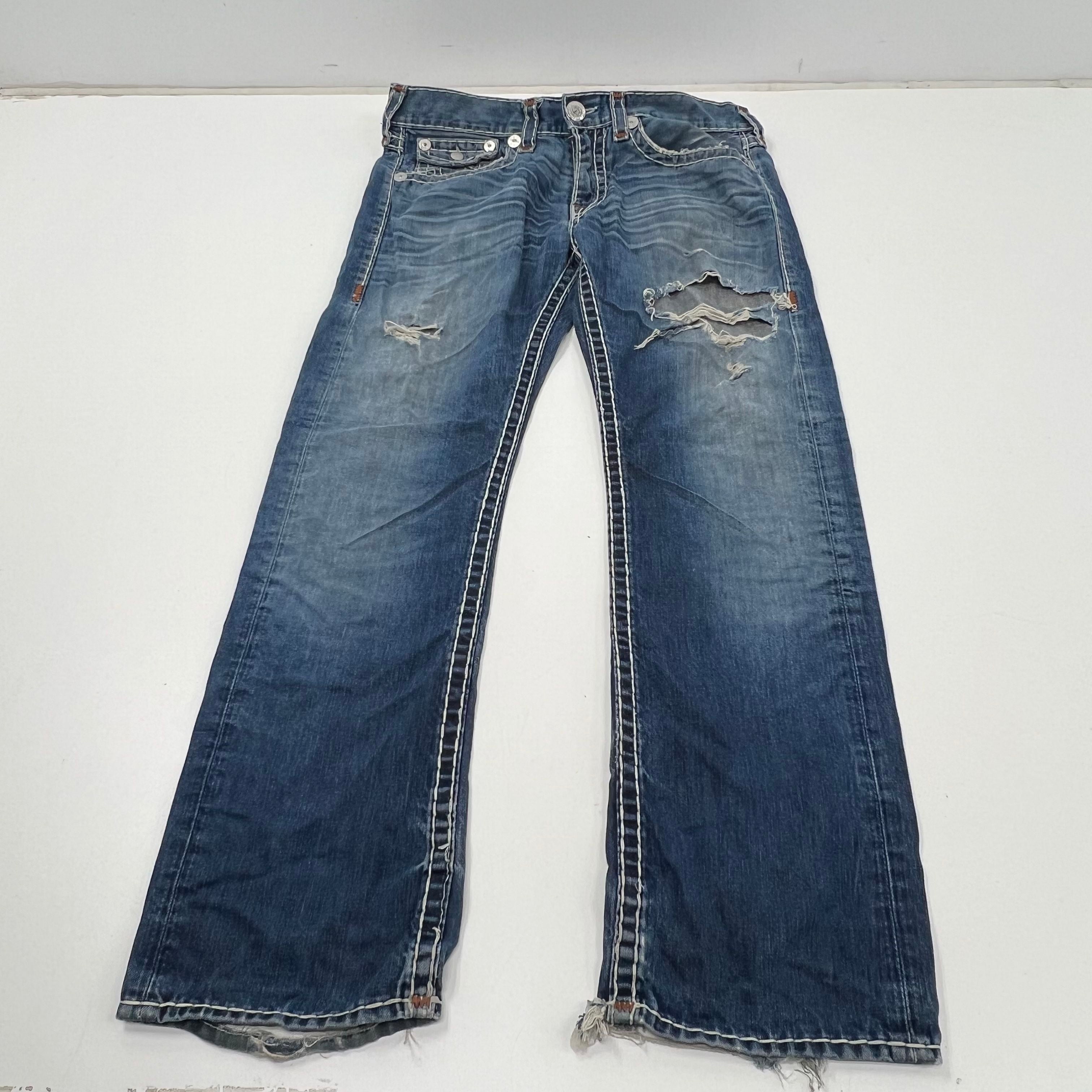 Y2K Vintage True Religion Ricky Super T Jeans Made in USA Distressed Size 36