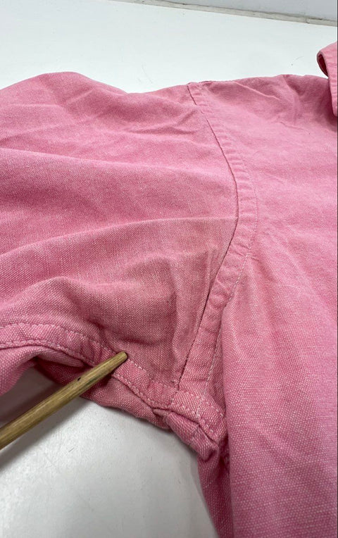 Vintage 90s Peanuts Men's Pink Button Down Snoopy Shirt Sz 14.5 32/33