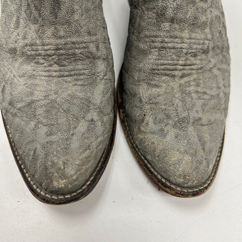 Justin 8527 Grey Elephant Leather Black Cowboy Western Boots Size 10 D