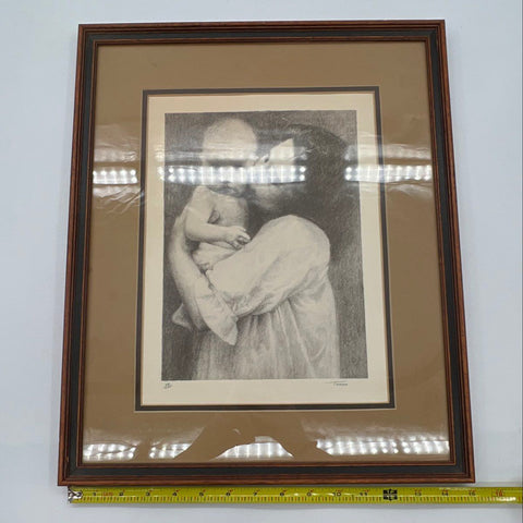Tomao Signed Numbered Print 48/200 Mother and Child Framed Art 19x15
