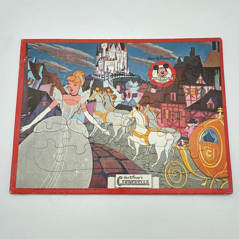 Vintage Disney Puzzle Lot Jaymar The Rescuers Cinderella Inlaid 3 Pieces