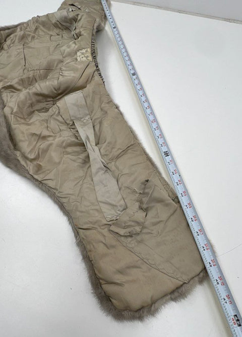 Vintage Royal Furs Women's Real Fur Shawl Stole Gray Taupe Handstitched Salinas