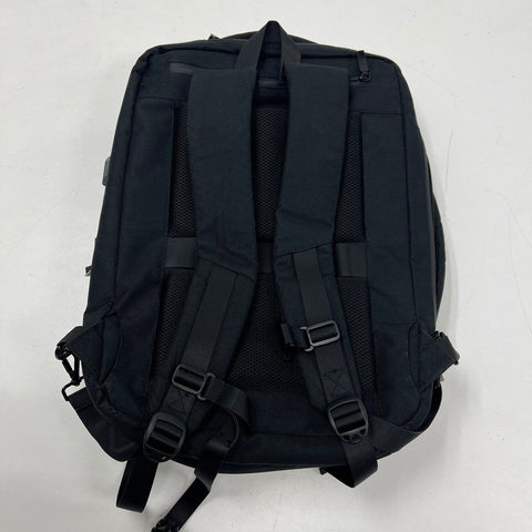 Jack Abrahams Black Canvas Laptop Travel Backpack Multi Pocket USB Port