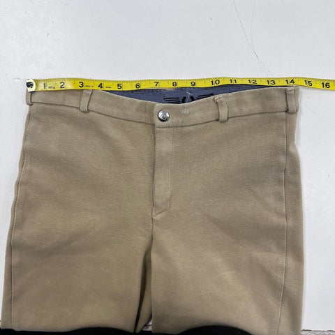 Equine Couture Women's Tan Knee Patch Equestrian Jodhpurs Breeches Sz 30