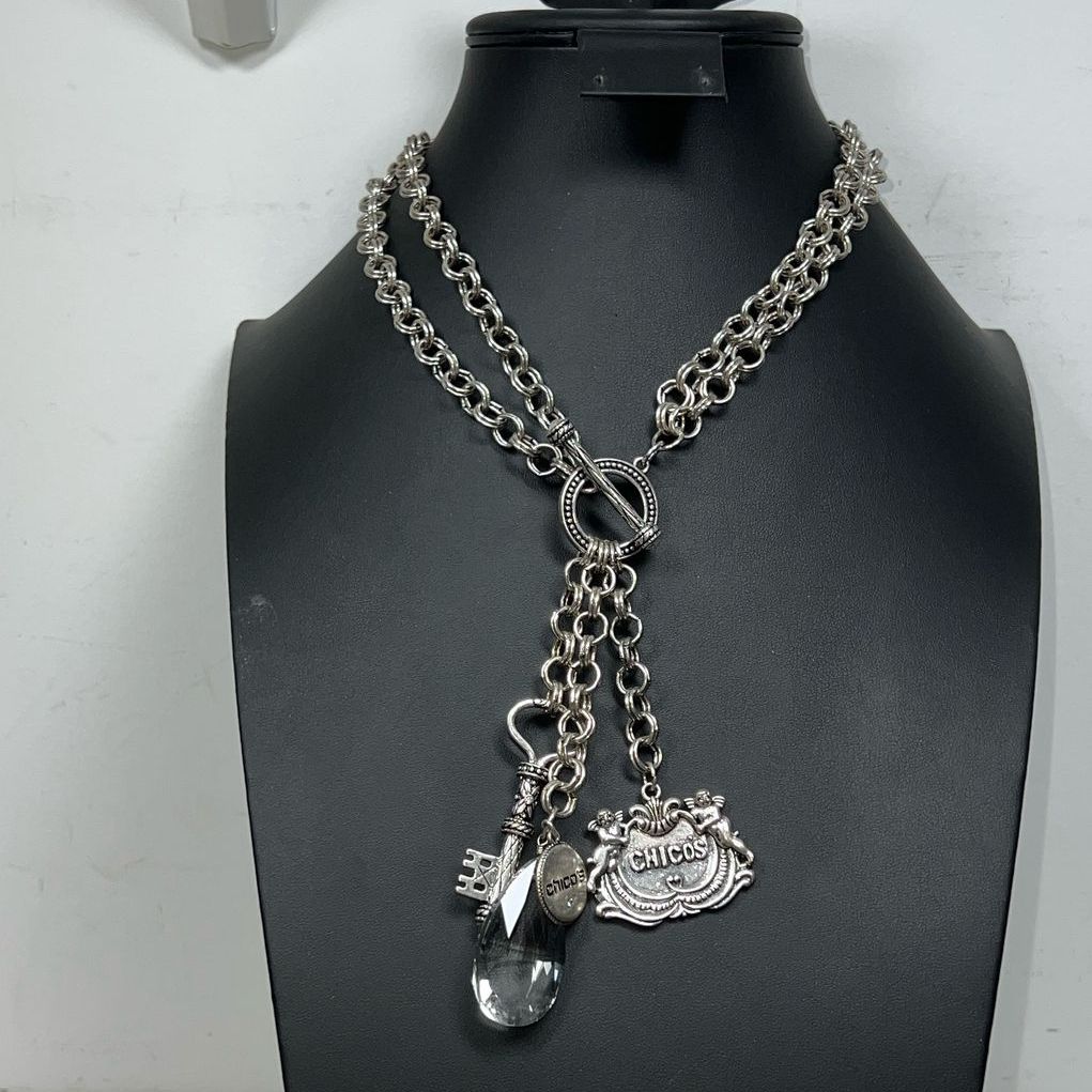 Chico's 35th Years Bold Anniversary Collection Silver Tone Necklace