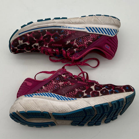 Brooks Adrenaline GTS 22 Pink Leopard Print Women's Running Shoes Size 8.5