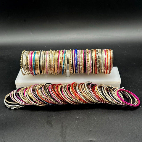 Mixed Fashion Bangle Bracelet Costume Jewelry Lot Colorful Rhinestone Accents