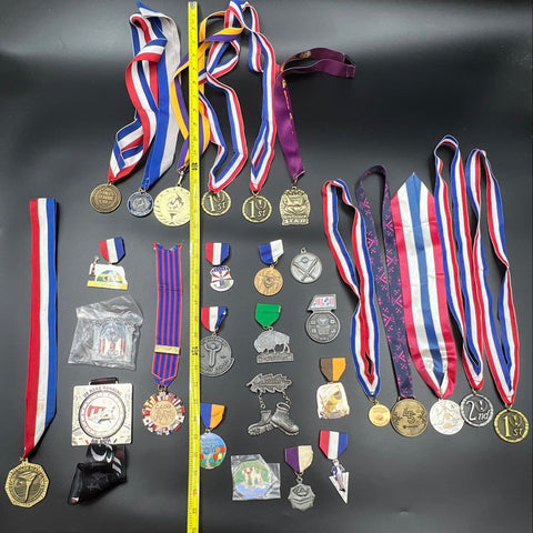 Collectible Medals Lot Vintage Sports Achievement Awards Approximately 32 Pieces