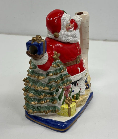 Vintage 1998 Fitz & Floyd North Pole Express Santa Claus Ceramic Cookie Jar