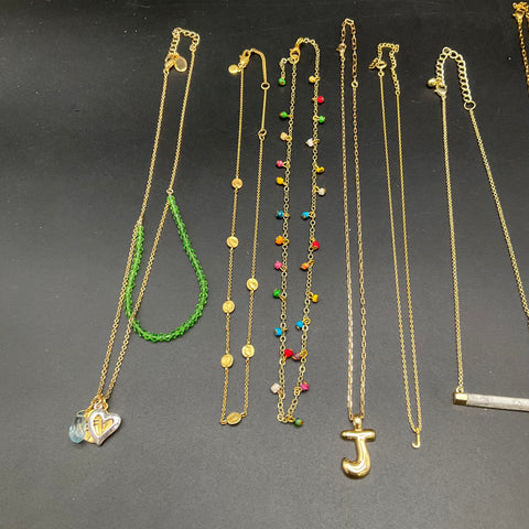 Madewell Zinc Modern Boho Gold Tone Beaded Pendant Necklace Jewelry Lot of 14