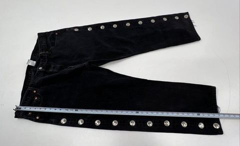 Levi's Men's 501 Black Concho Studded Side Straight Leg Jeans Sz 44x30