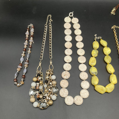 Vintage to Modern Costume Jewelry Necklace Lot 8 Pcs Faux Pearl Beaded