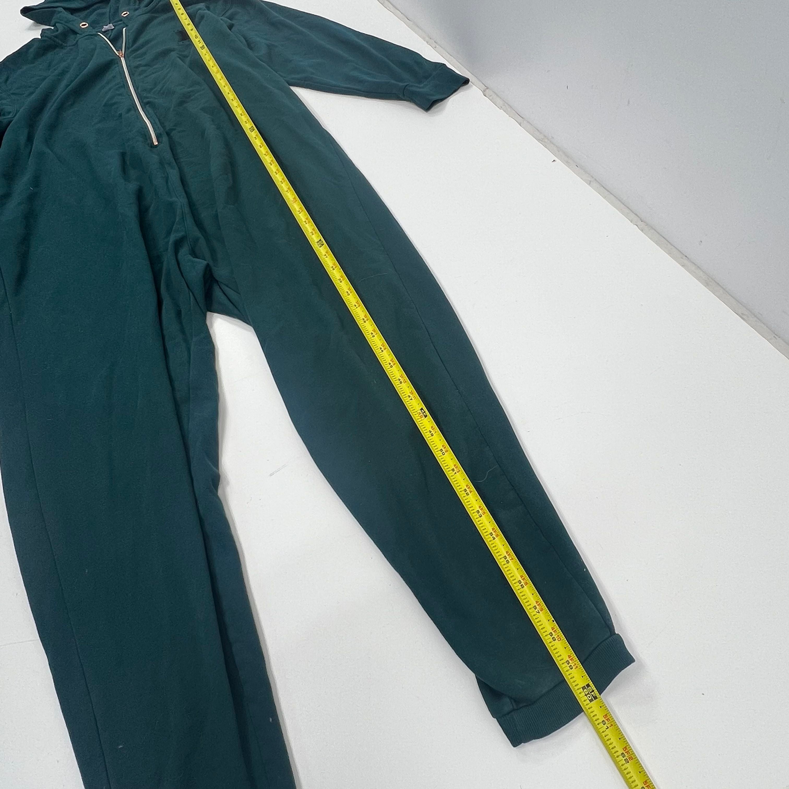 Savage X Fenty Dark Green Hooded Full Zip Logo Jumpsuit Romper Women's