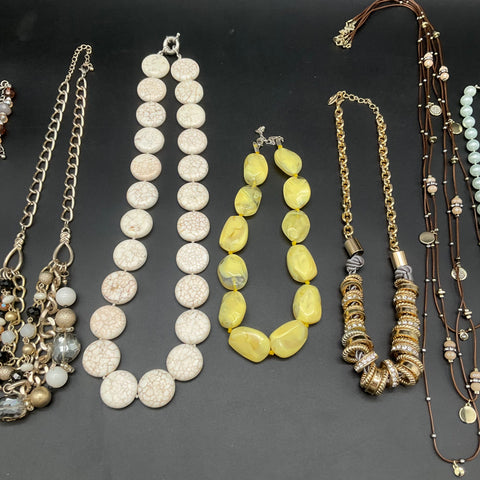 Vintage to Modern Costume Jewelry Necklace Lot 8 Pcs Faux Pearl Beaded