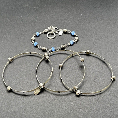 Cookie Lee Fashion Jewelry Lot 8pc Silver Tone Faux Turquoise Beaded Necklaces