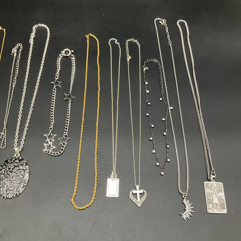 Fashion Necklace Lot of 14 Gold & Silver Tone Tarot Key Star Butterfly Pendants