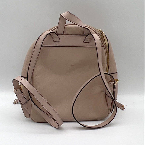 Michael Kors Pink Pebbled Leather Rhea Zip Medium Backpack Gold Tone Hardware