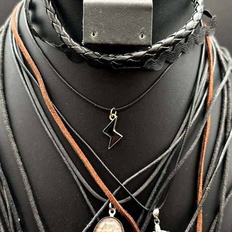 Boho Gothic Corded Necklace & Choker Lot 30pc Quartz Rune Evil Eye Pendants