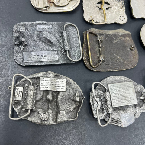 Vintage 80s Western Rodeo Cowboy Belt Buckle Lot of 9 Ariat USA Made