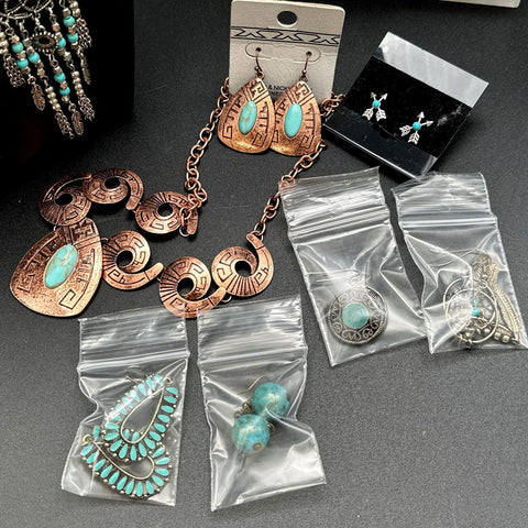 Southwestern Style Faux Turquoise Jewelry Lot 19pc Necklaces Earrings Bracelets