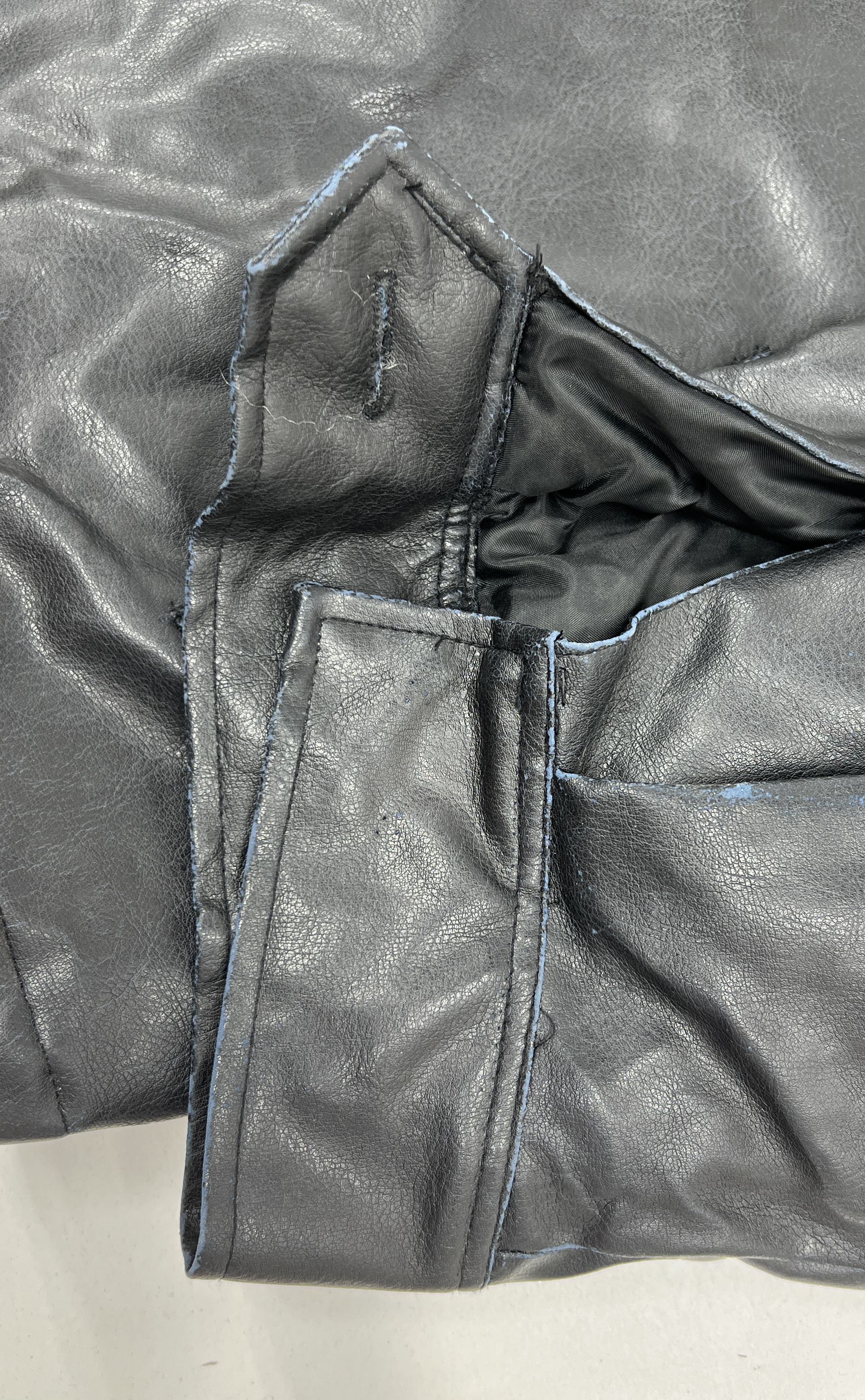 Vintage Steve & Barry's Missouri State Faux Leather Jacket Coat XXXL Black