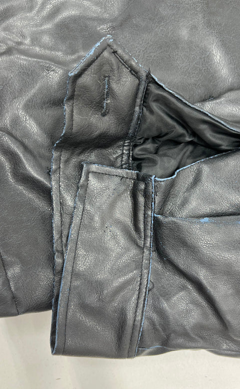 Vintage Steve & Barry's Missouri State Faux Leather Jacket Coat XXXL Black