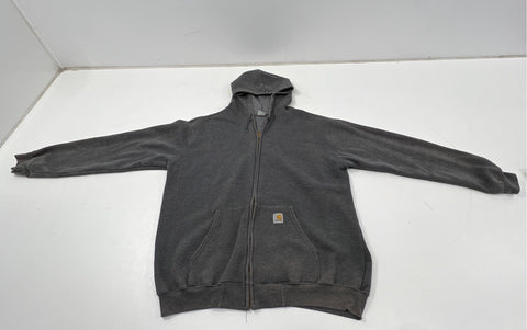 Lot of 2 Carhartt Hoodies Full Zip Pullover Grey Olive Workwear Sz XL