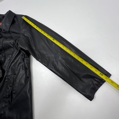 Vintage Y2K Marc Mattis Black Faux Leather Quilted Lined Jacket Women's 1X
