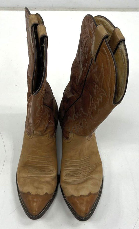 Vintage 80s Imperial Two Tone Leather Western Cowboy Boots Men's Size 11D