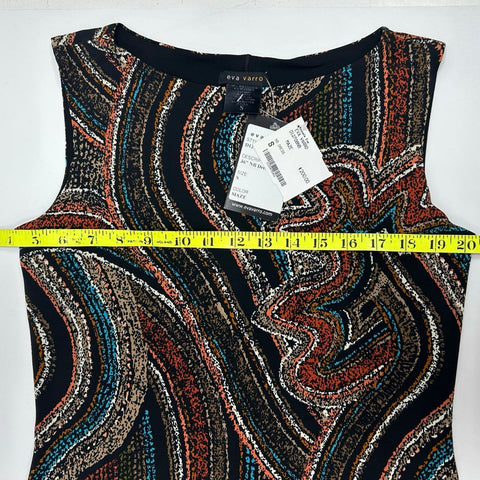 Eva Varro Women's Sleeveless Maze Print Dress D12706NB Multicolor NWT Sz S