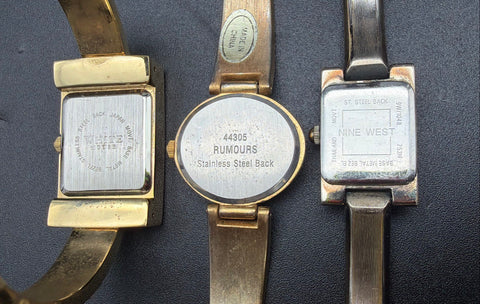 Vintage Joan Rivers Nine West Women's Quartz Watch Lot 5 Gold Tone