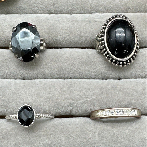 Vintage and Modern Costume Jewelry Ring Lot of 18 Rhinestone Enamel Statement