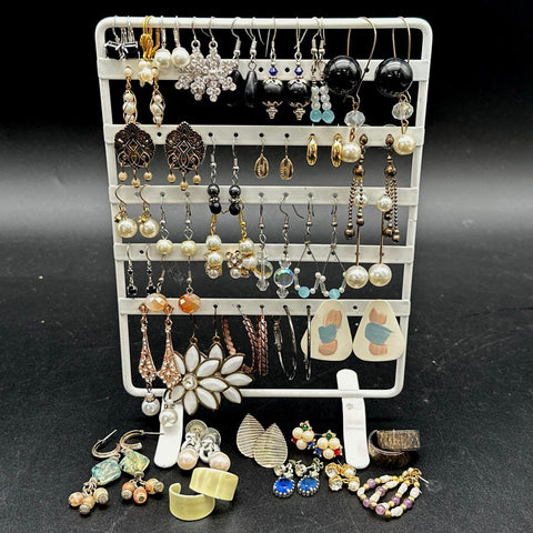 Mixed Fashion Earrings Costume Jewelry Lot Faux Pearl Rhinestone Boho Dangle