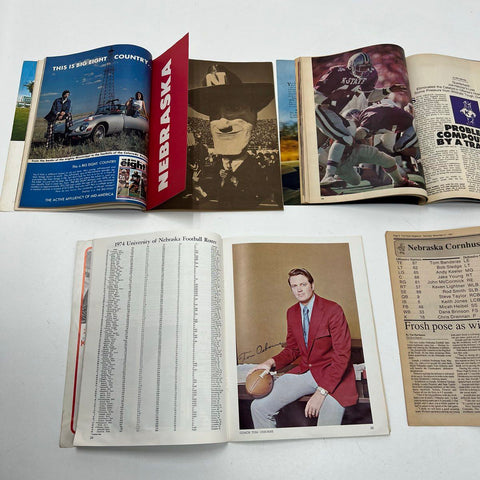 1974 Nebraska Program w/ Ticket + 5 Magazine Lot Huskers Football 1970s-80s