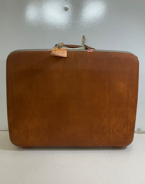 Vintage 60s Samsonite Brown Silhouette Hardcase Suitcase Luggage Set Lot of 2
