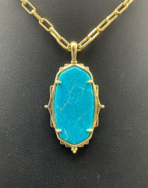 Kendra Scott Ella Blue Stone & Ansley Rose Quartz Heart Pendant Necklace Lot of