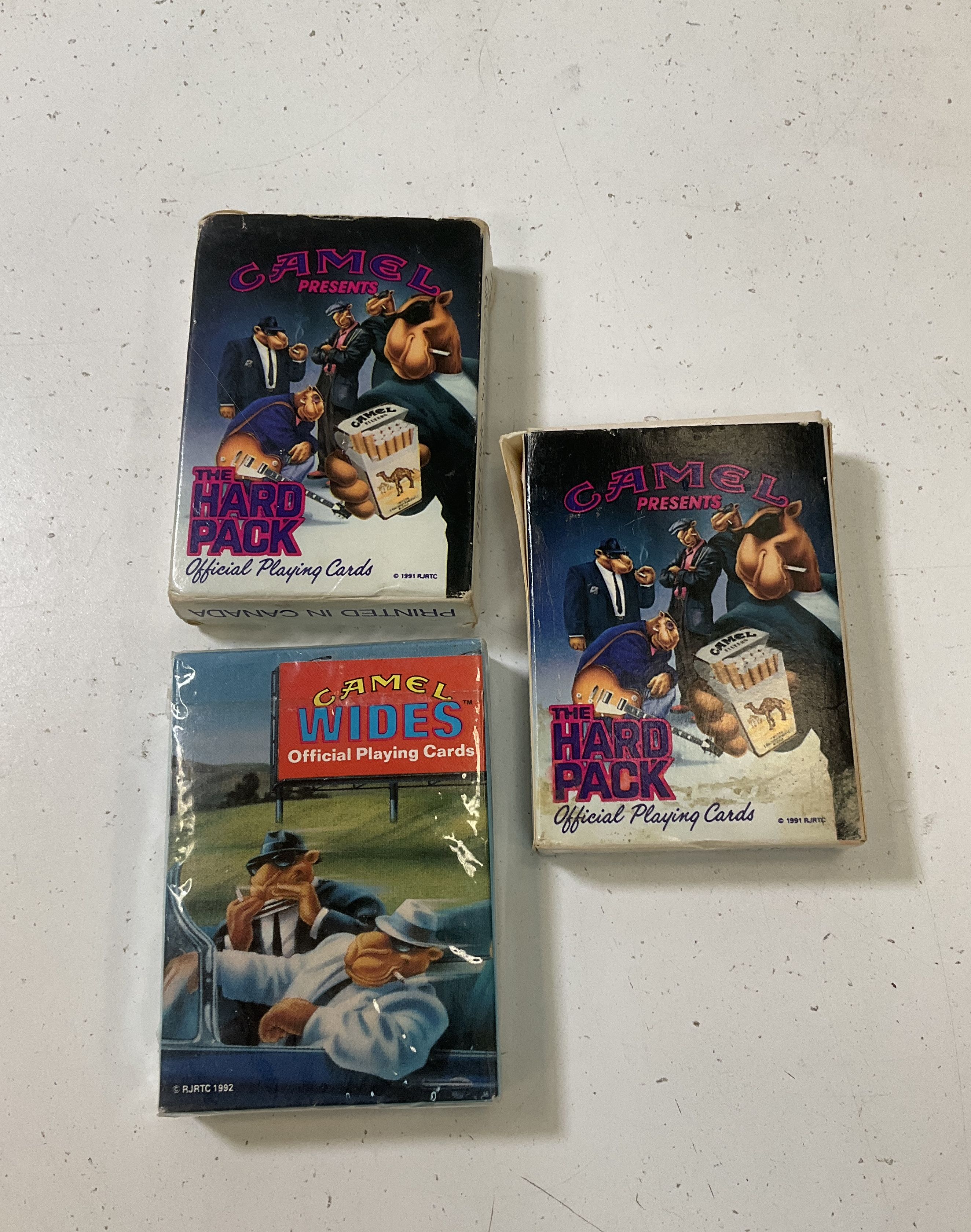 Lot Of 3 Vintage Joe Camel Cigarettes Playing Cards 1991 1992 1 Sealed