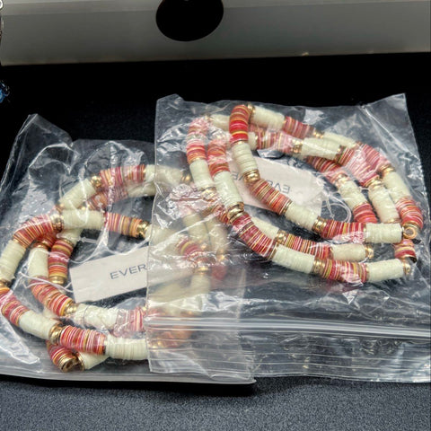Mixed Beaded Jewelry Lot 15pc Pandora Style Nebraska Cornhuskers Glass Pearl