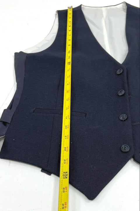 Vintage Adolfo 3 Piece Suit Men's Navy Blue Blazer Vest Pants