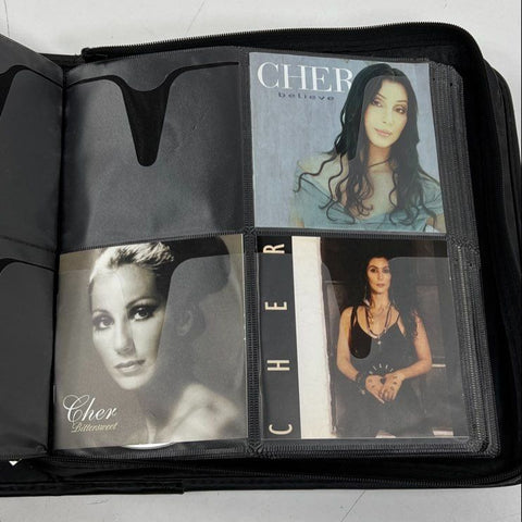 Music CD Lot in Binder Classic Rock Pop Eagles Cher Aerosmith Elvis ABBA