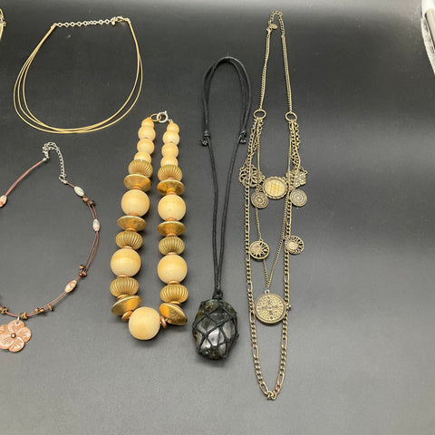 Fashion Costume Jewelry Lot of 9 Necklaces Statement Boho Rhinestone Beaded