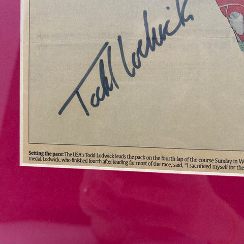 Todd Lodwick Signed 2010 Vancouver Olympics Newspaper USSA Provenance Framed