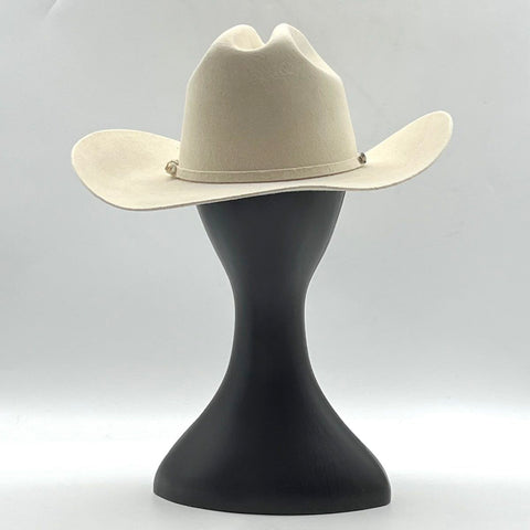Estampida Men's 50X Felt Cowboy Hat Off-White Autographed Voz de Mando Sz 6 3/4