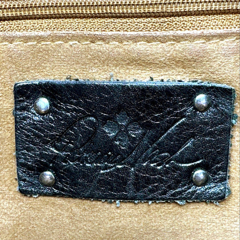 Patricia Nash Black Leather Studded Large Tote Shoulder Bag Purse