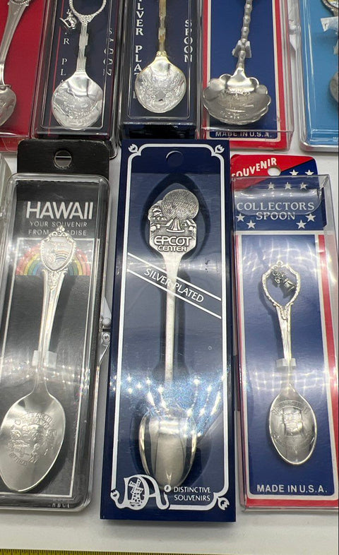 Souvenir Spoon Lot of 12 Vintage Silver Plated Epcot Universal Studios States