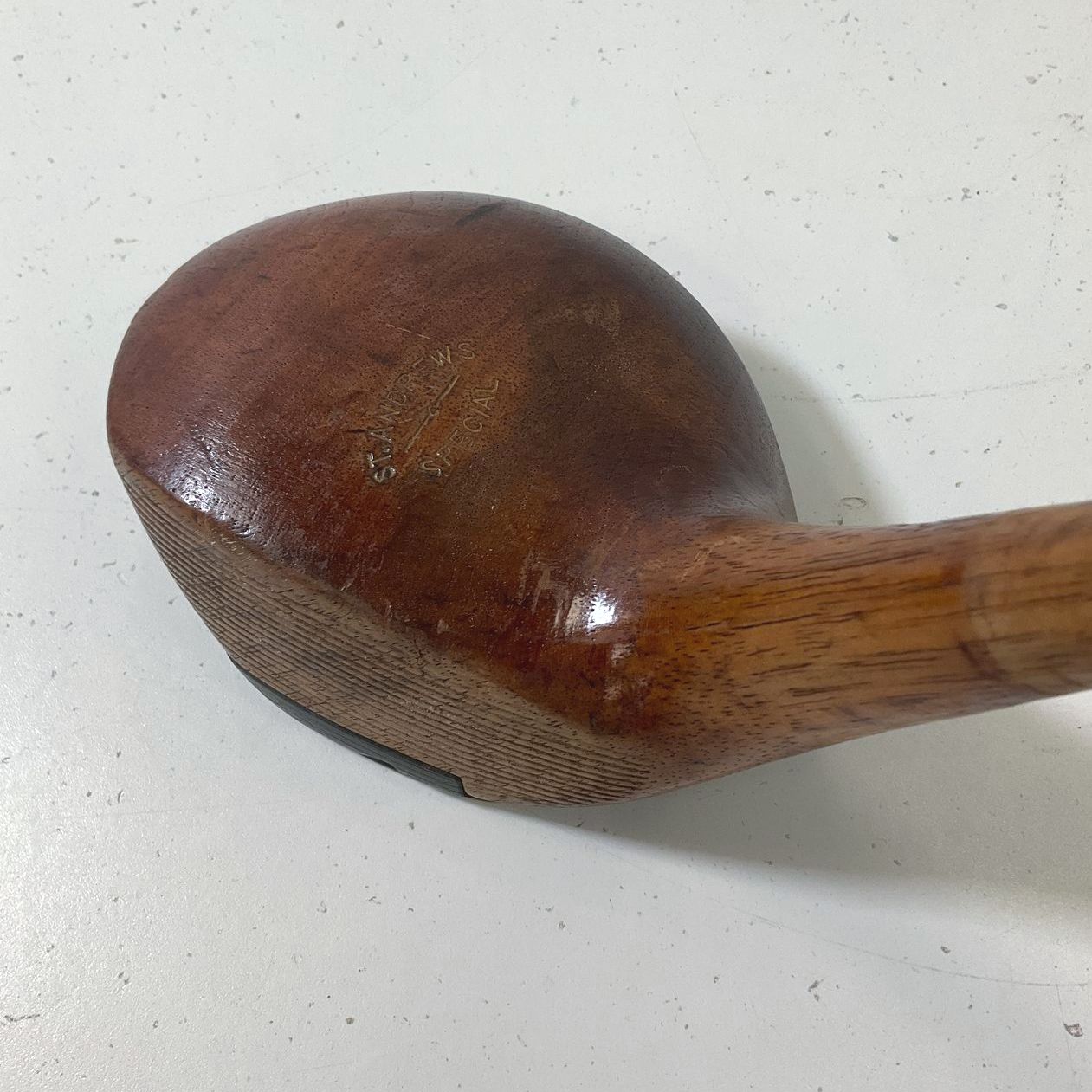 Vintage St. Andrews Special Wooden Golf Driver Leather Wrapped Handle 43" Length